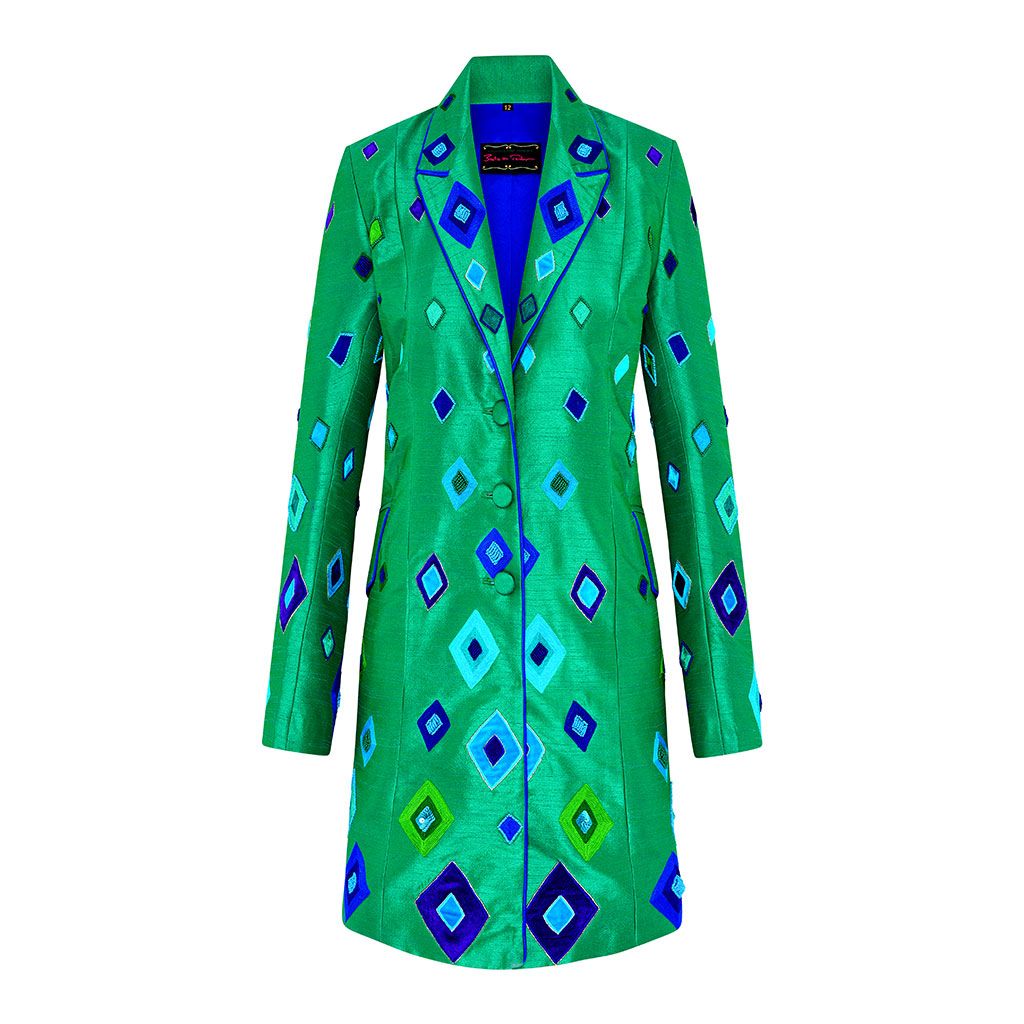 Emerald Diamonds Peking Lapel Coat