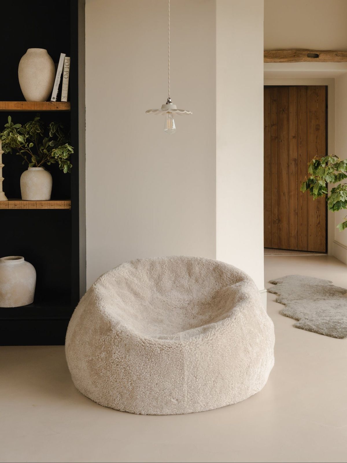 Giant Shearling Beanbag - Moonlight
