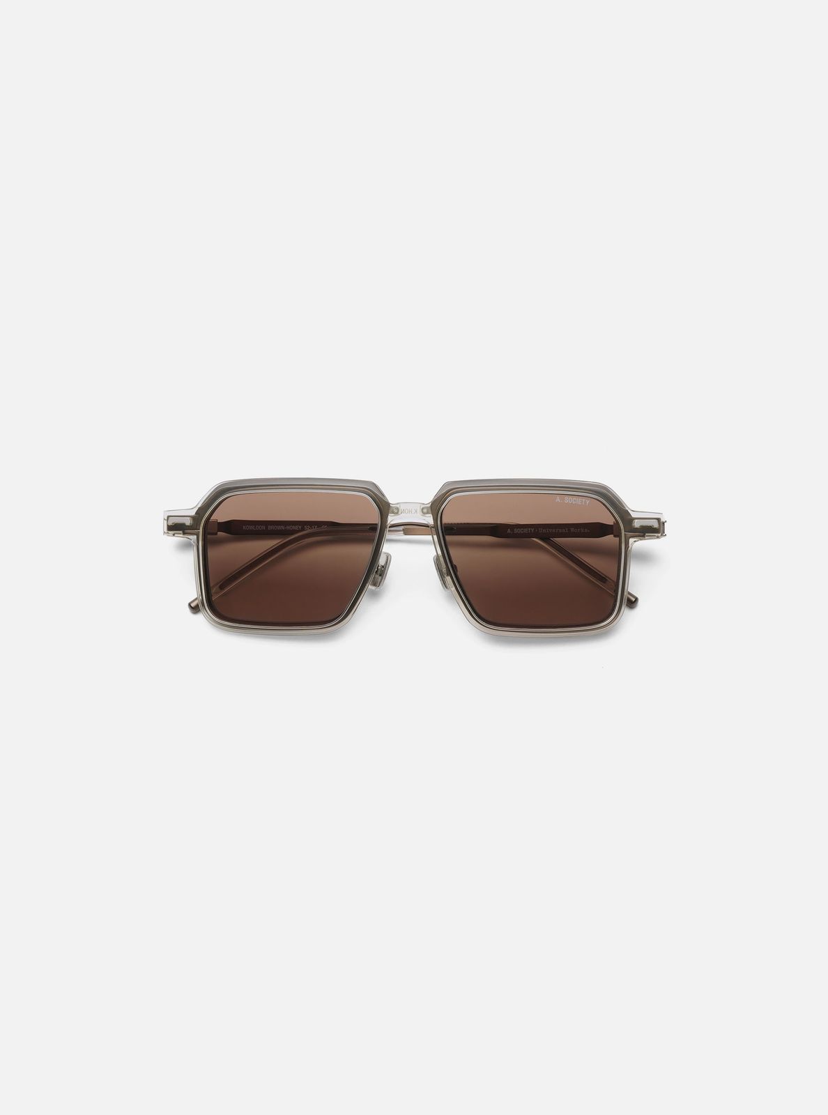 A. SOCIETY x Universal Works Brown/Honey Kowloon Eyewear