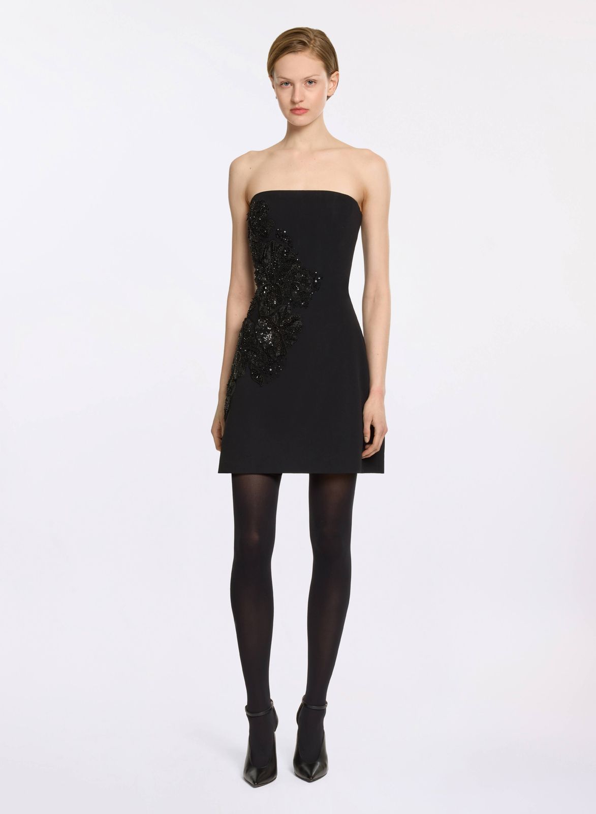 Embellished Cady Short Dress