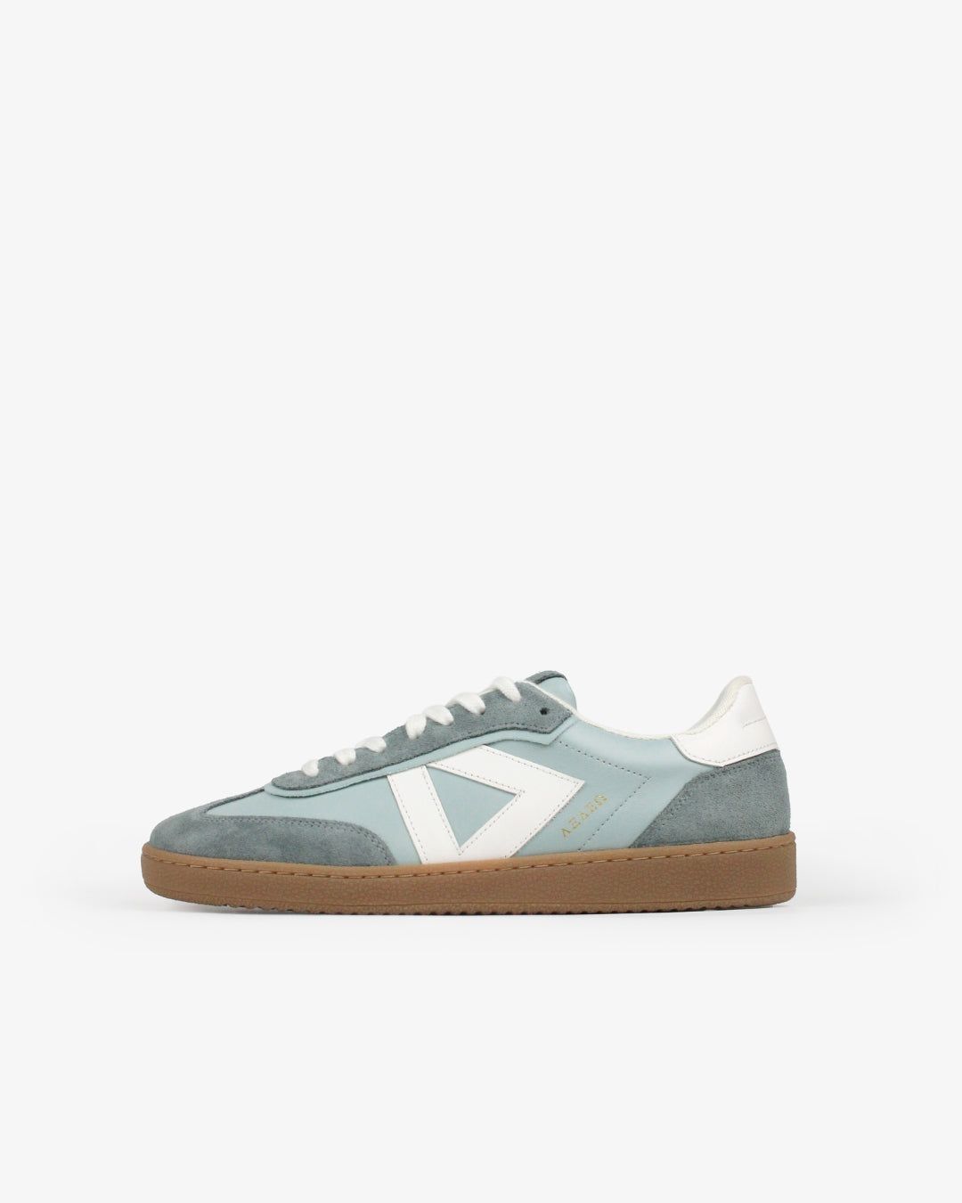 Hera Low Top Trainers - Soft Teal Leather & Denim Blue Suede
