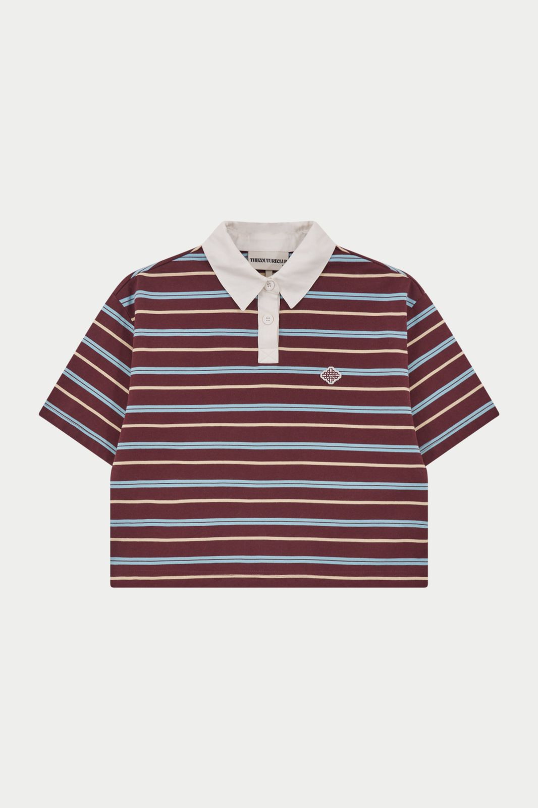 STRIPED POLO TEE - CHOCOLATE
