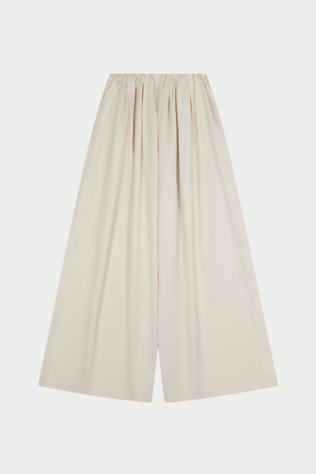 SATIN WIDE LEG TROUSERS - IVORY