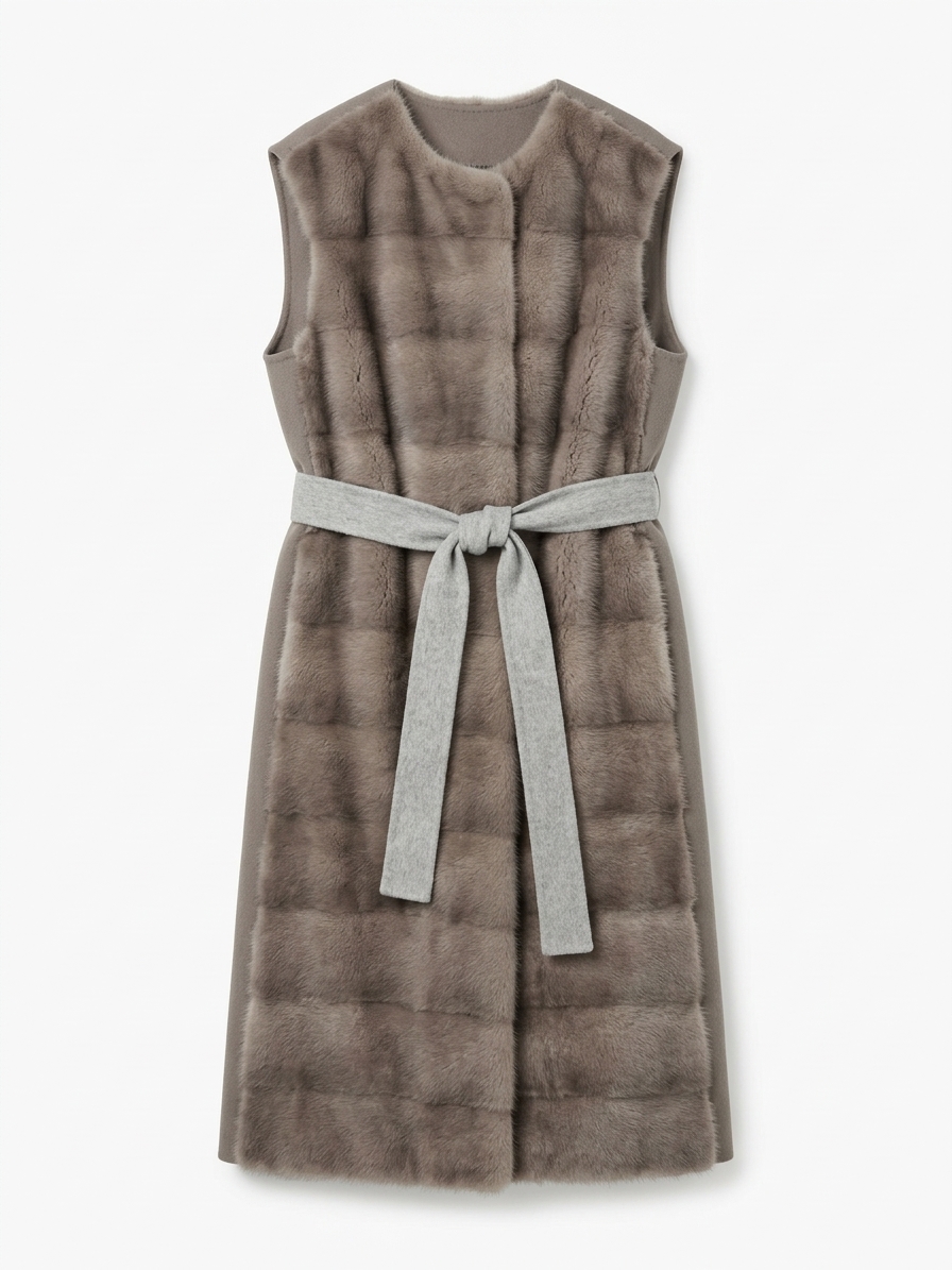 Vera Mink Gilet Grey
