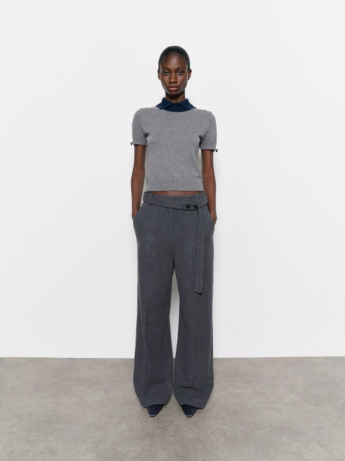 Cleo Polo Knit Grey