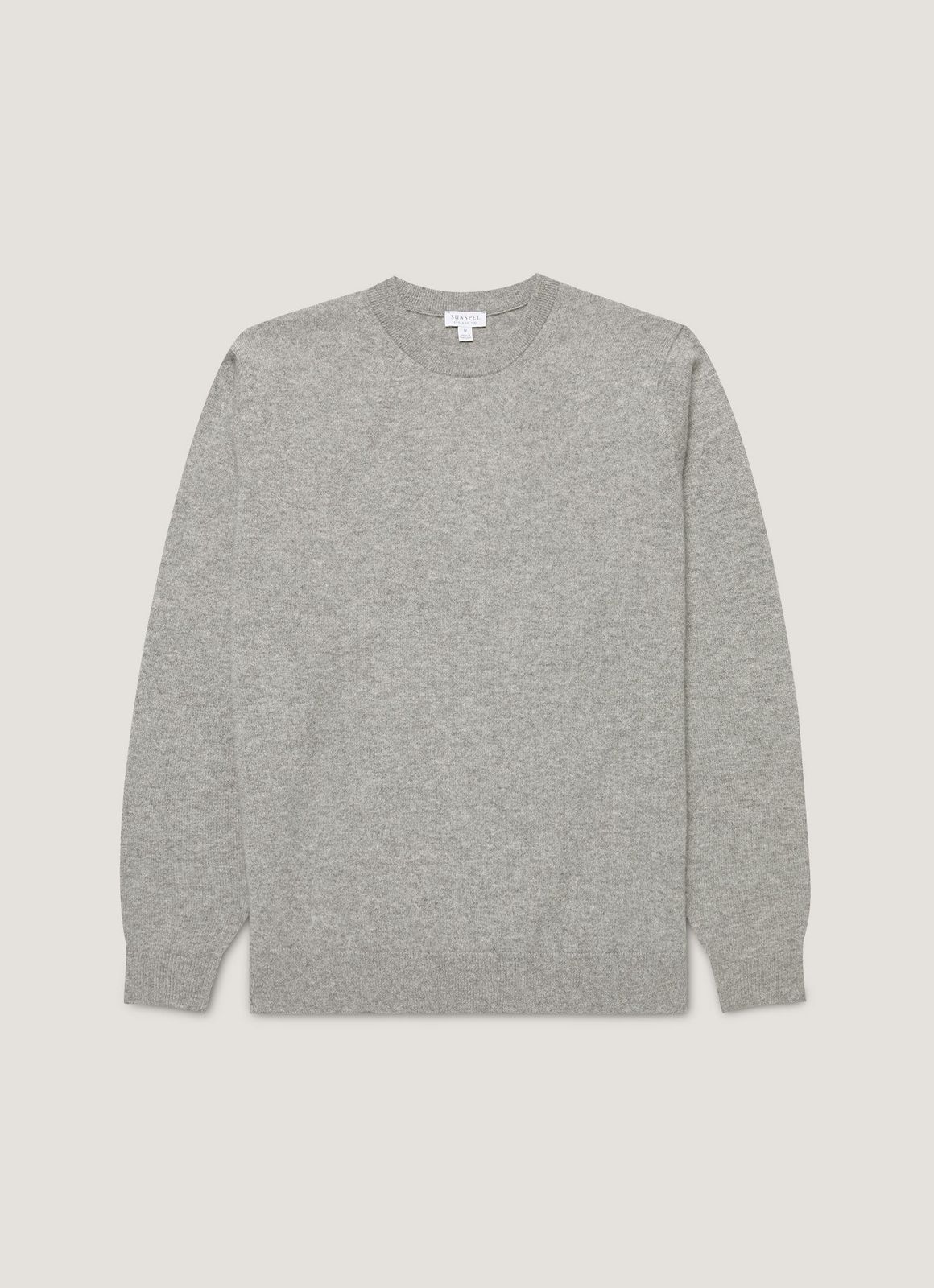 Men's Cashmere Crew Neck Jumper in Grey Melange