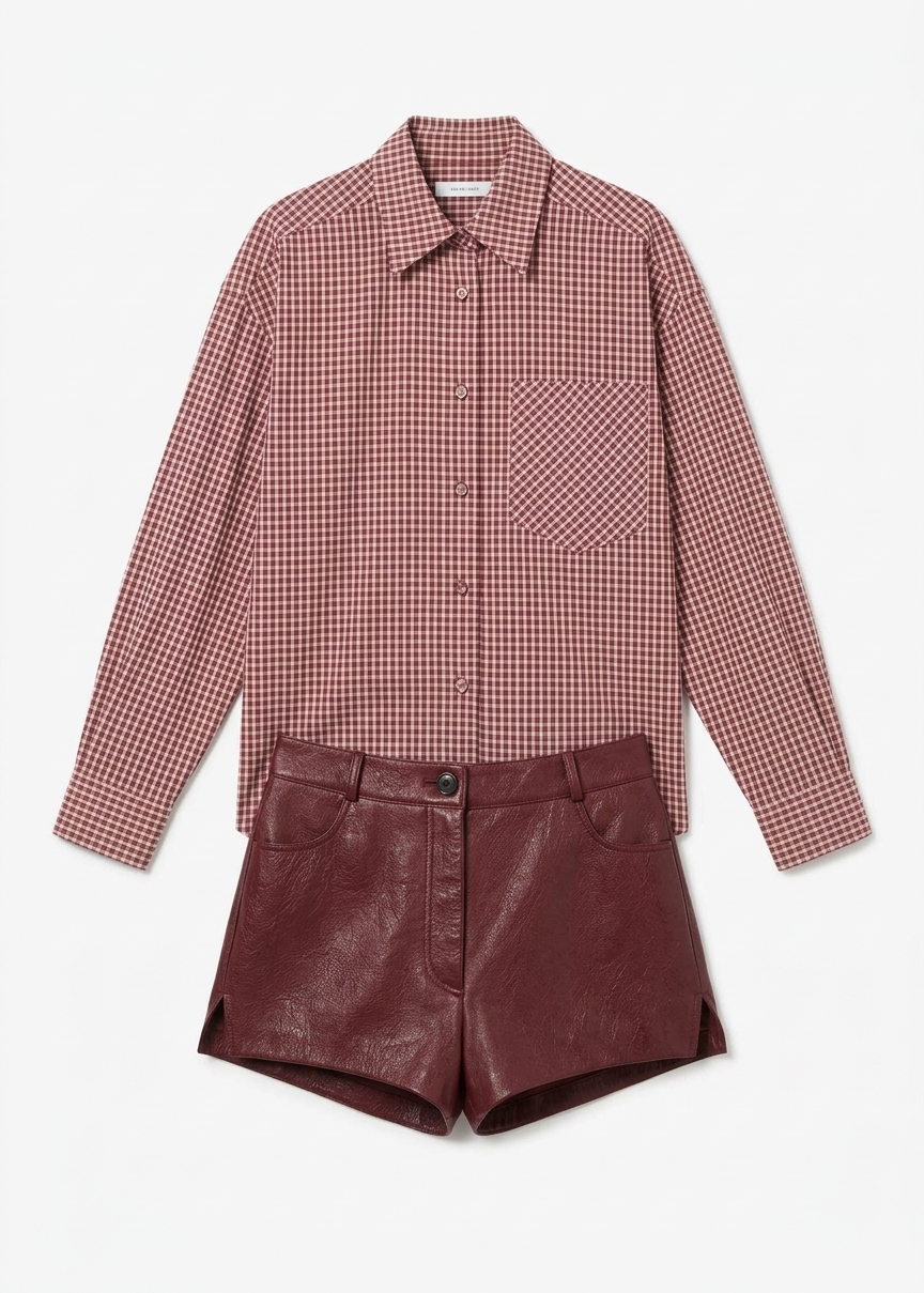 Lesja Cotton Shirt - Checked Red