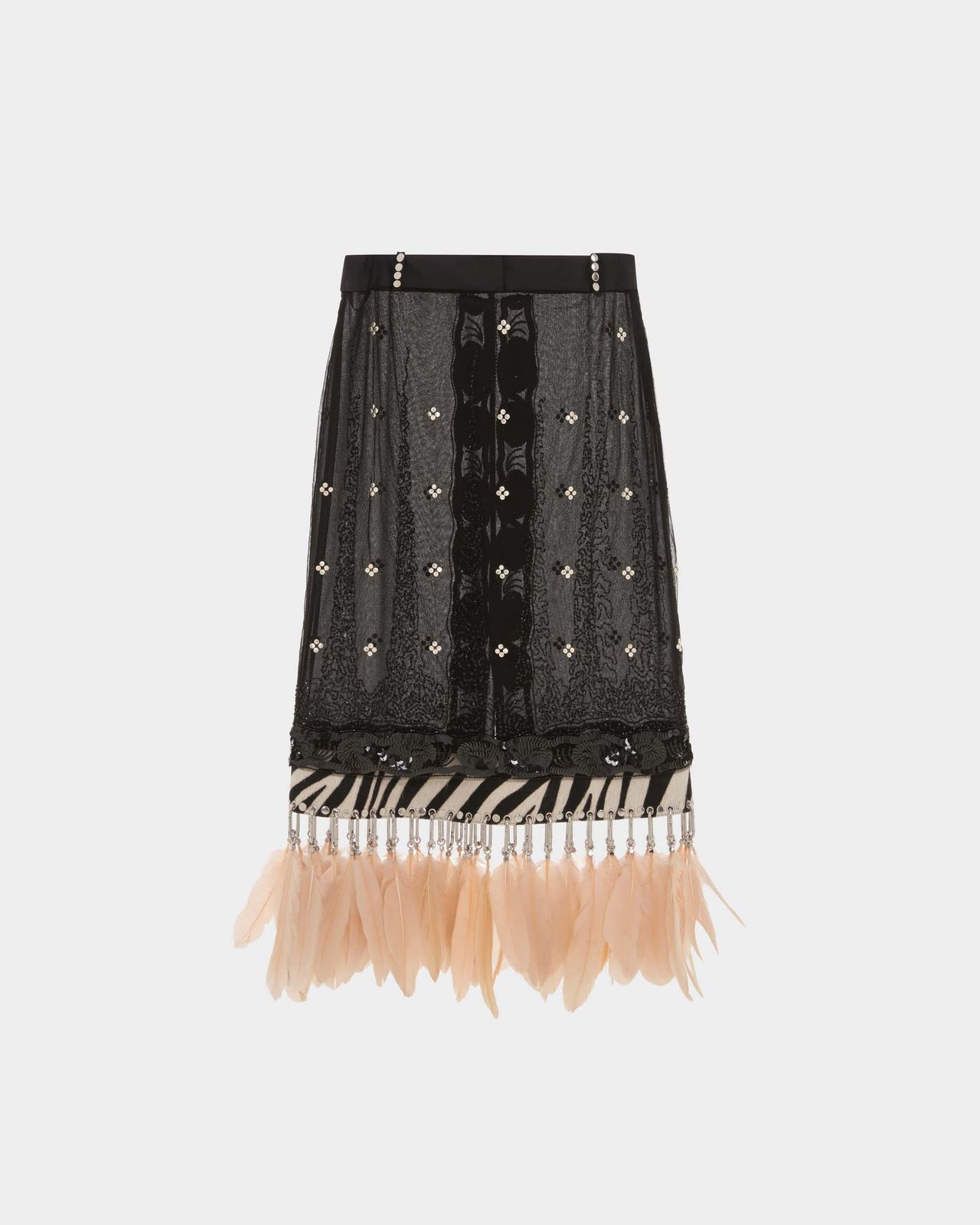 Amalia Midi Skirt in Embroidered Tulle