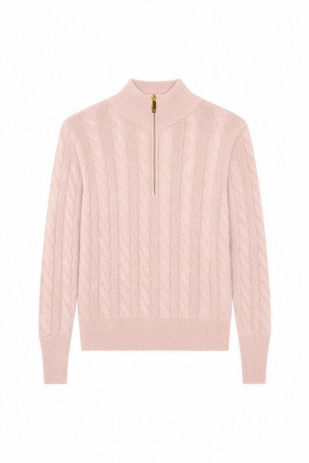 Bourton Quarter Zip Knit (palest Pink)