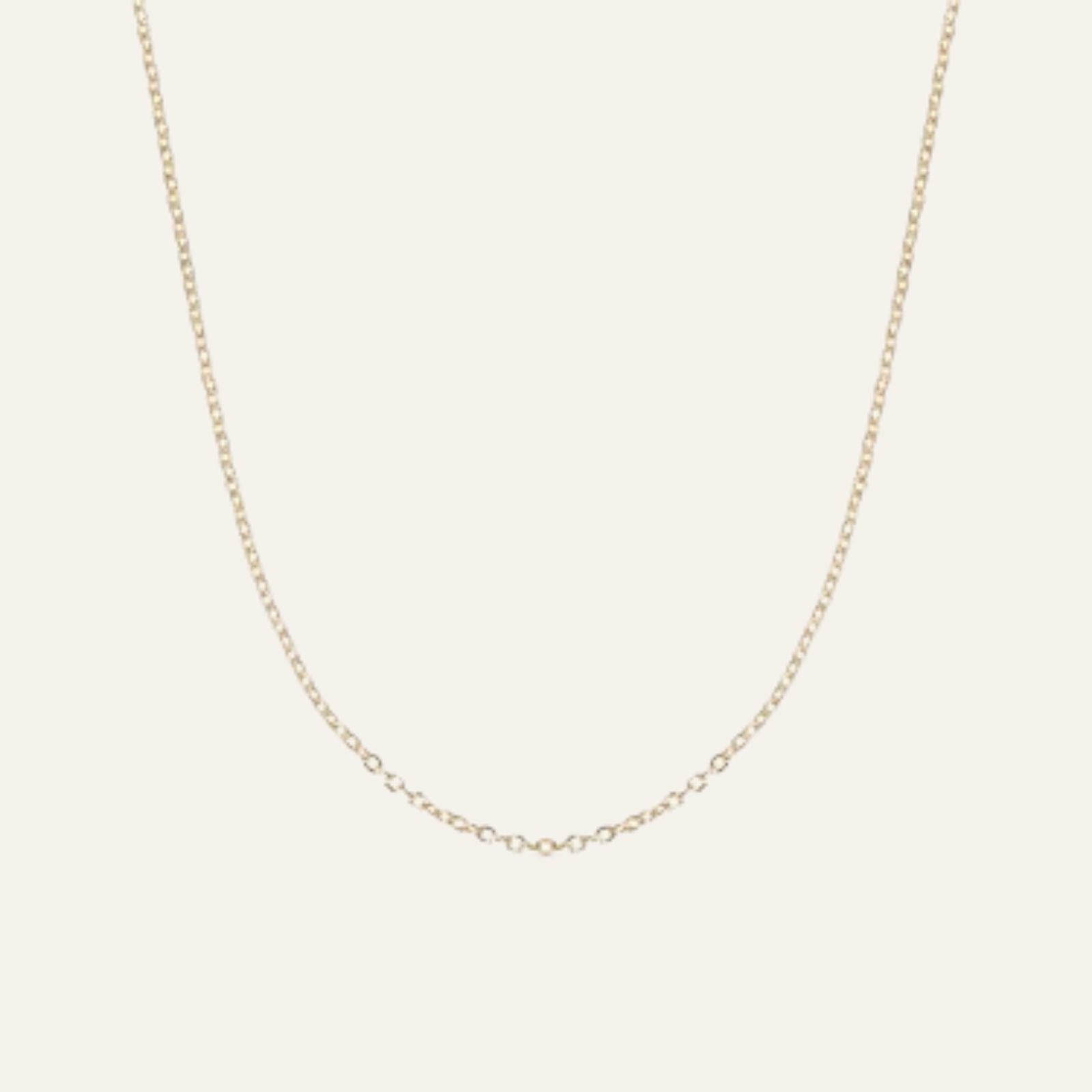 Crimped Oval Chain Necklace | with Gold hardware