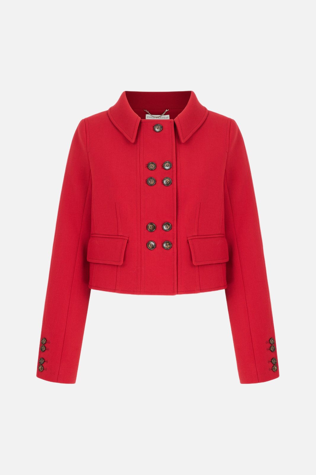 Aelin Jacket in Red Birdseye Suiting