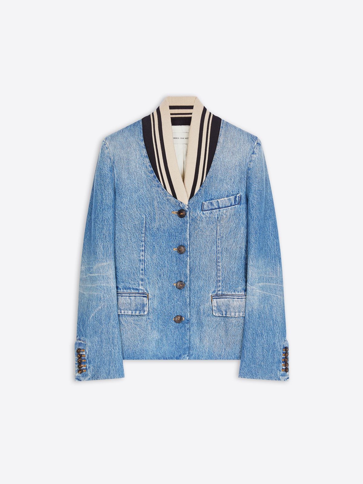 Fitted denim blazer