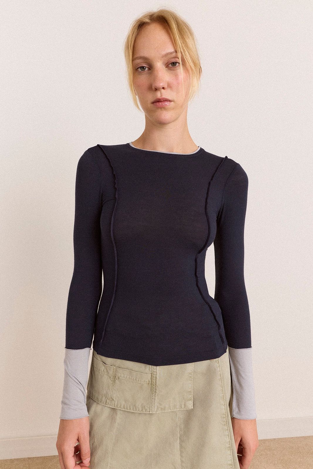 Maven Sheer Top - Navy