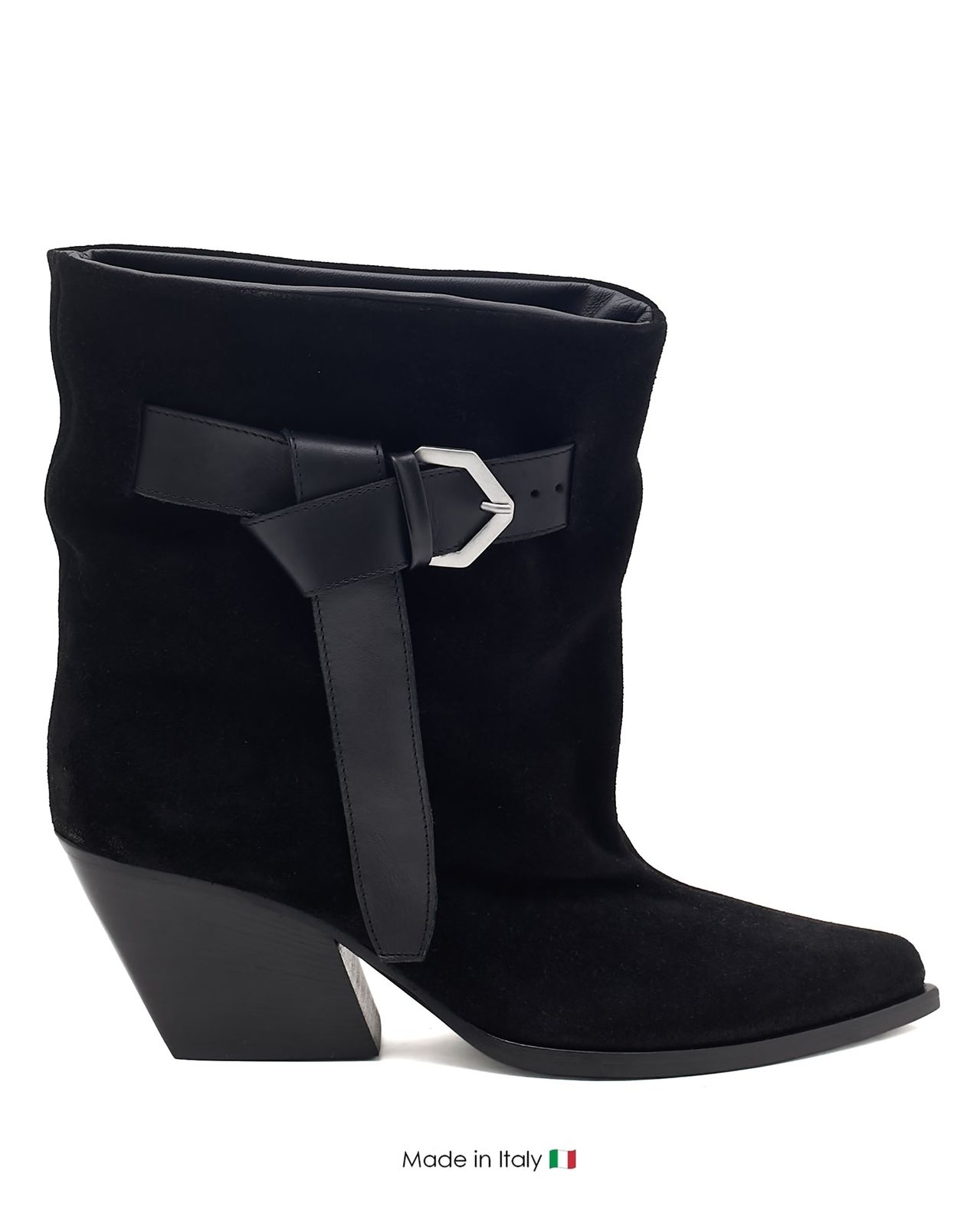 E4494-B Black Boot Suede