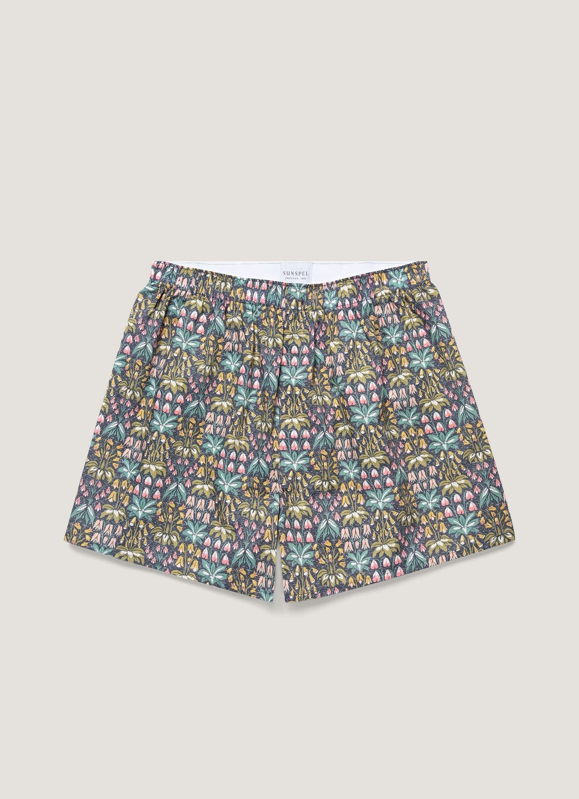 Men's Classic Boxer Short in Liberty Fabric in Navy Floral Tropics
