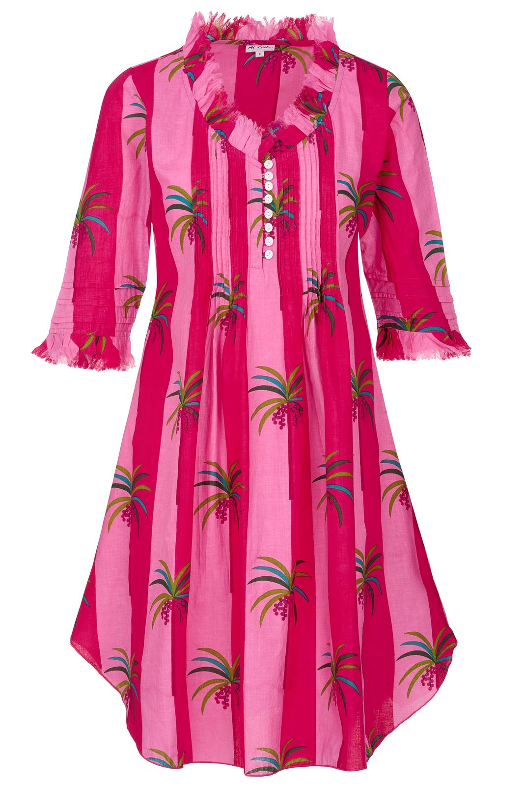 Annabel Cotton Tunic In Pink Palm