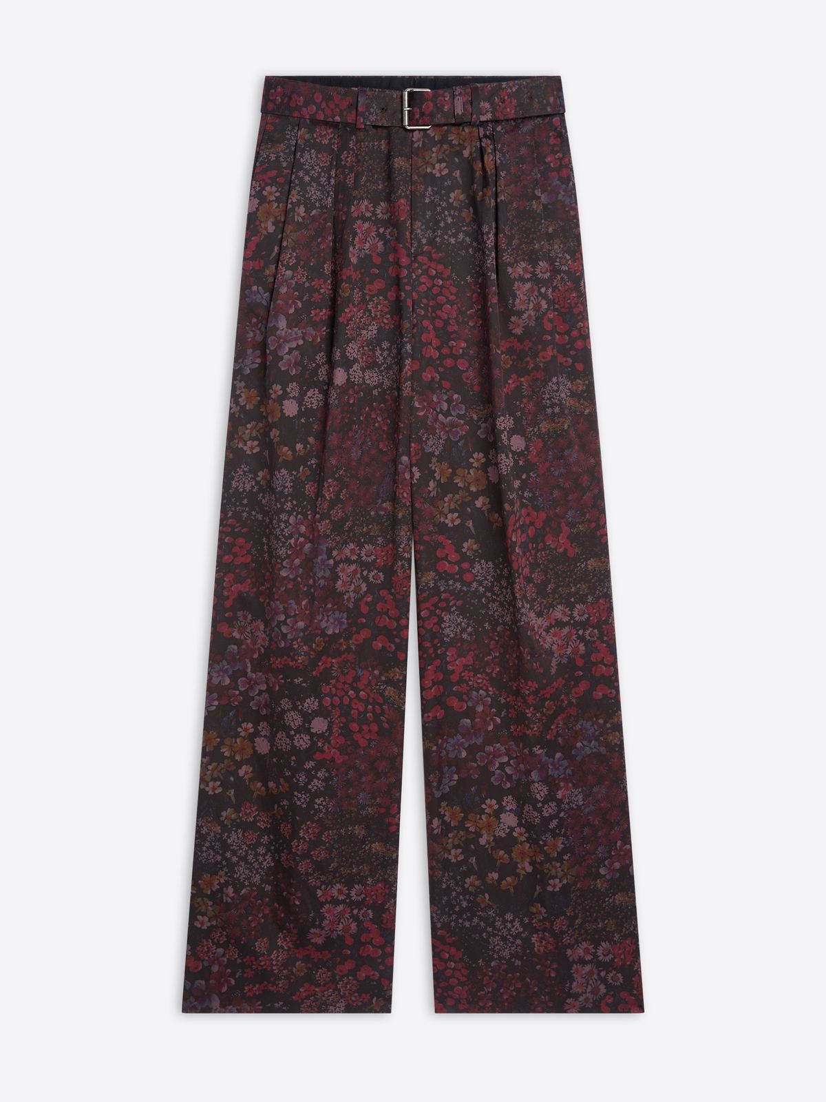 Belted viscose pants