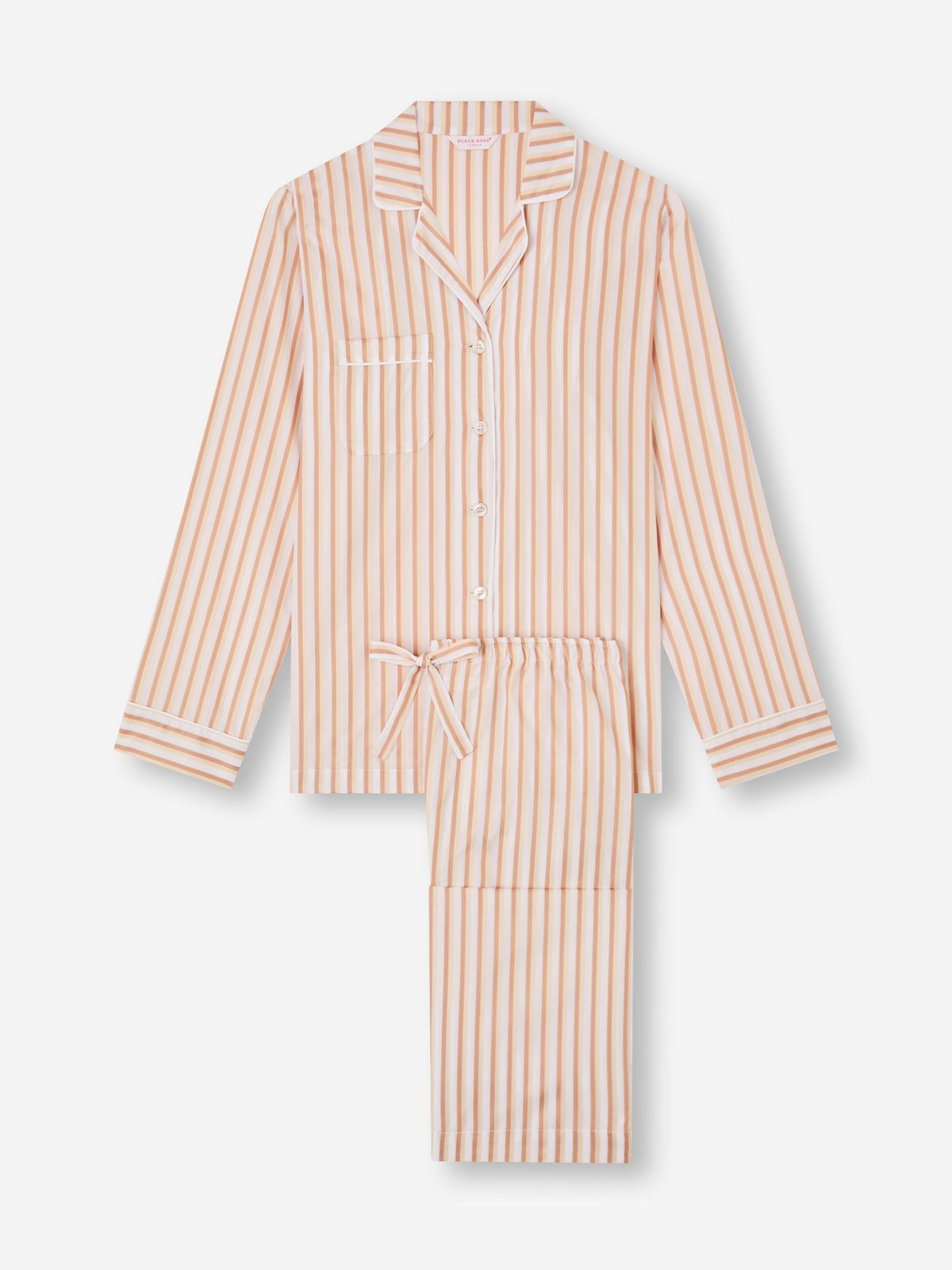 Capri Cotton Batiste Pyjamas Fawn Stripe