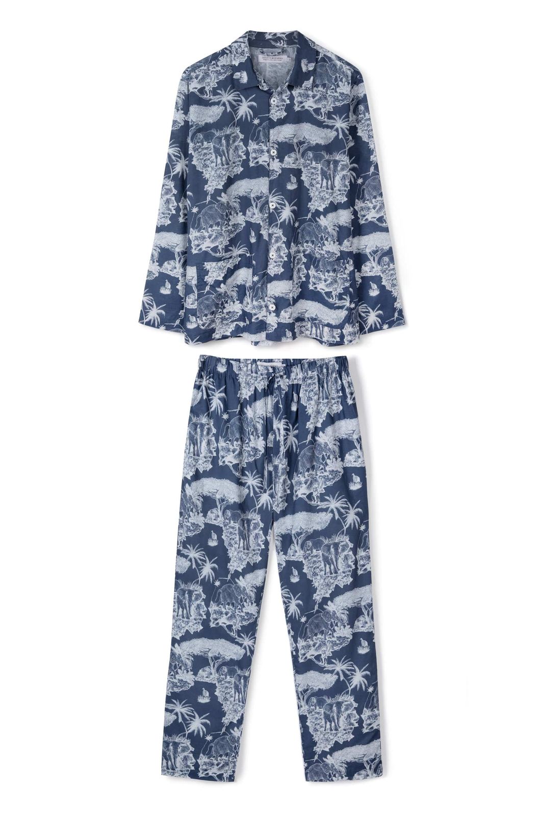 Men’s Pocket Pyjama Set Loxodonta Print Navy