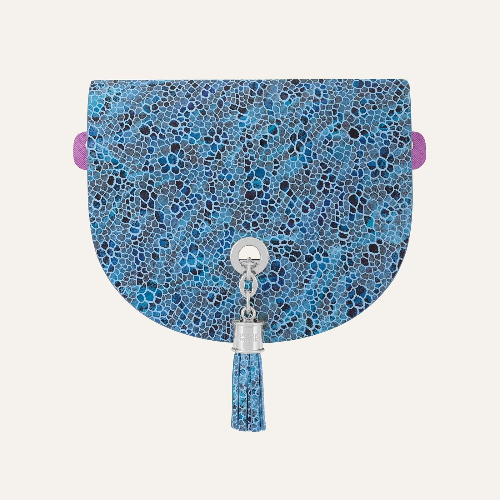 Flap Set Universal | Blue Mosaic with Silver hardware