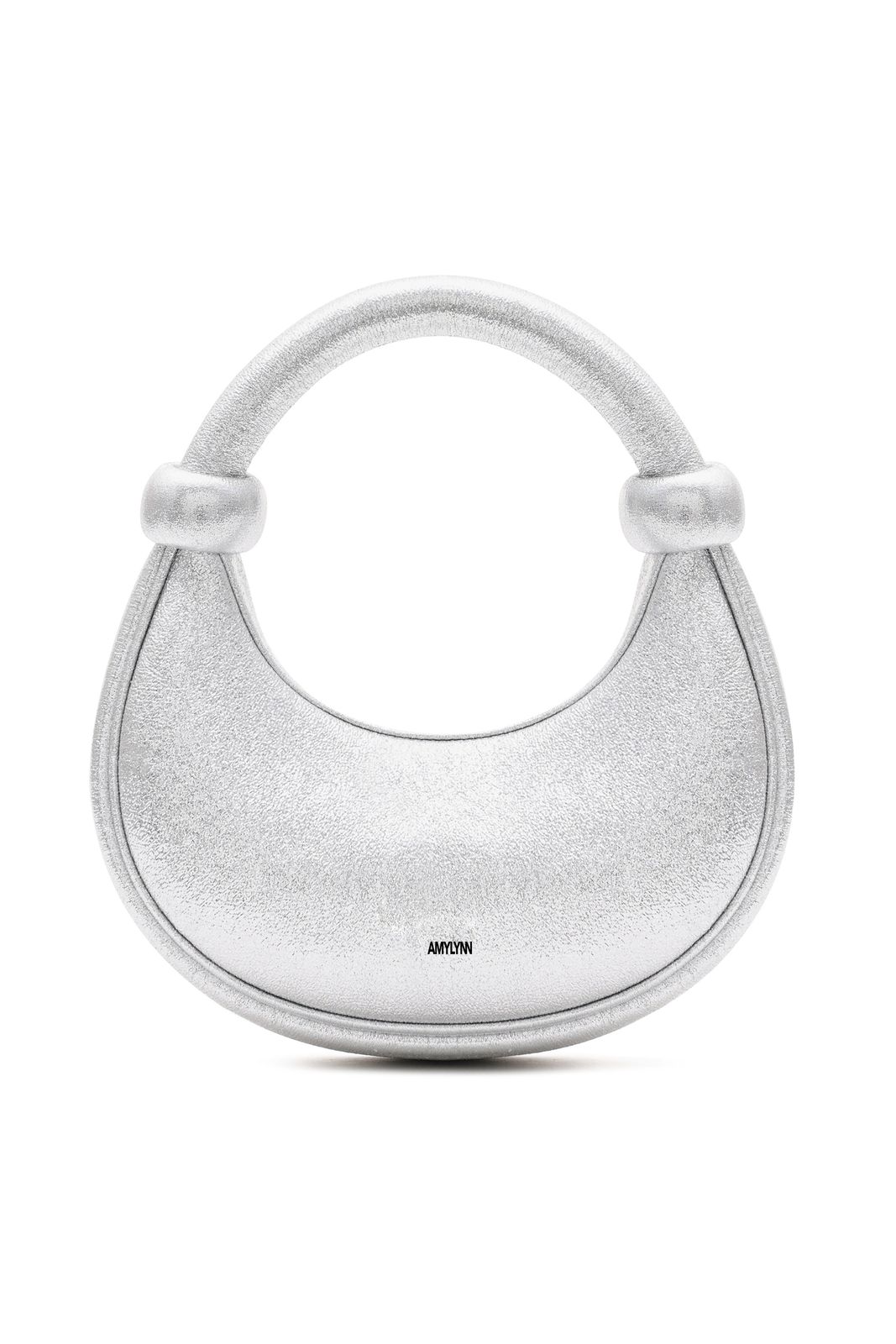 Kyoto Silver Sparkle Leather Crossbody Crescent Bag