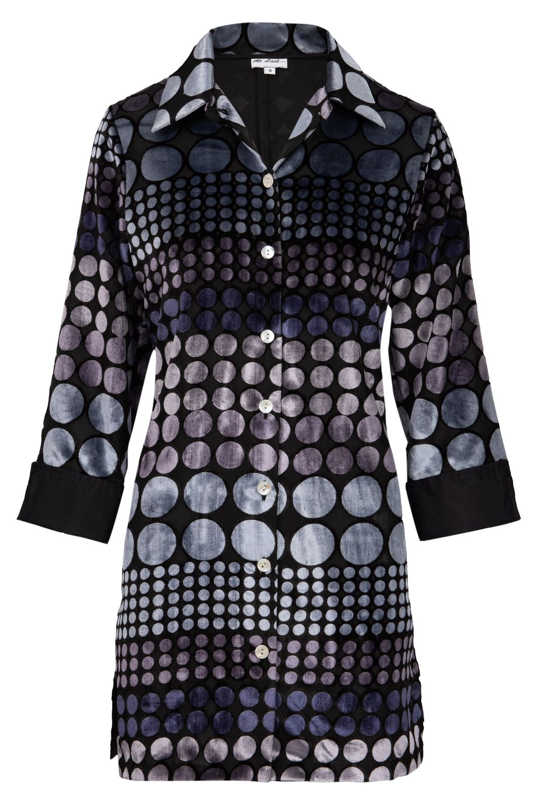 Amanda Velvet Devore Shirt/jacket Grey Boho Spot