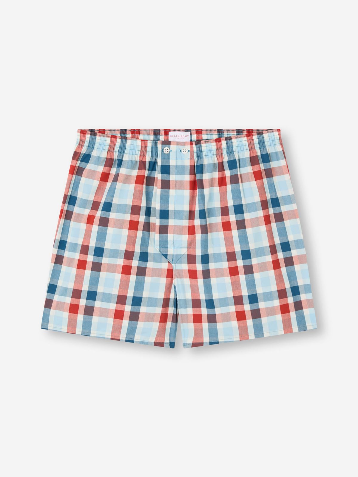 Barker Cotton Classic Fit Boxers Teal & Red Check