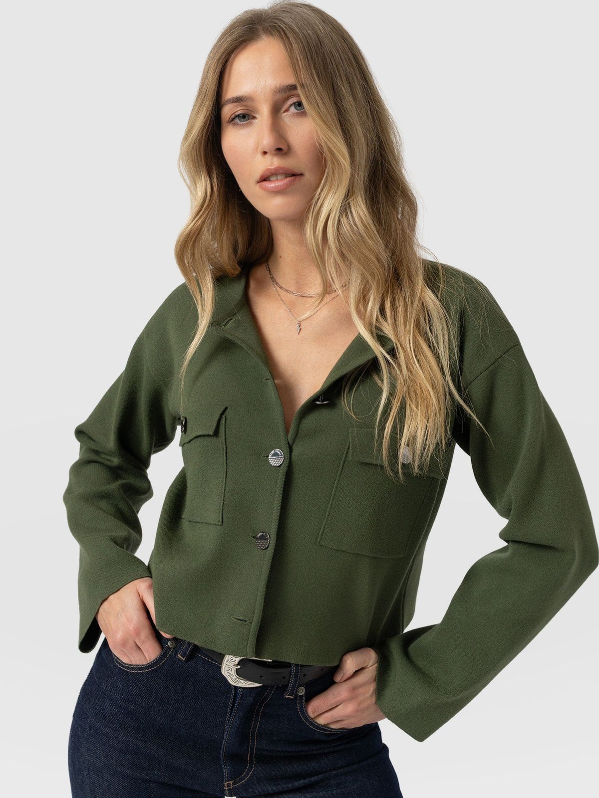 Maeva Knit Jacket - Khaki