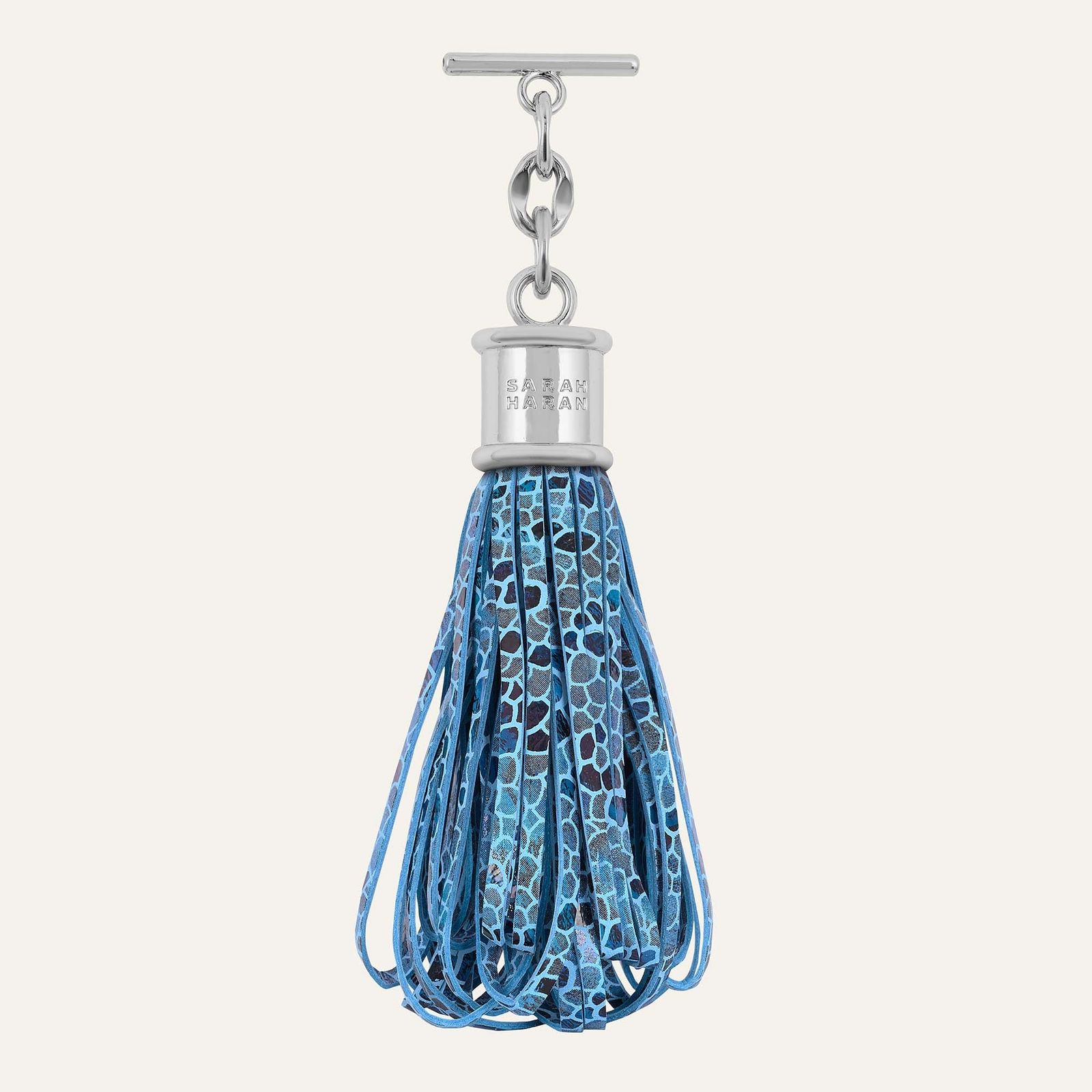 Lantern Tassel | Blue Mosaic with Silver hardware