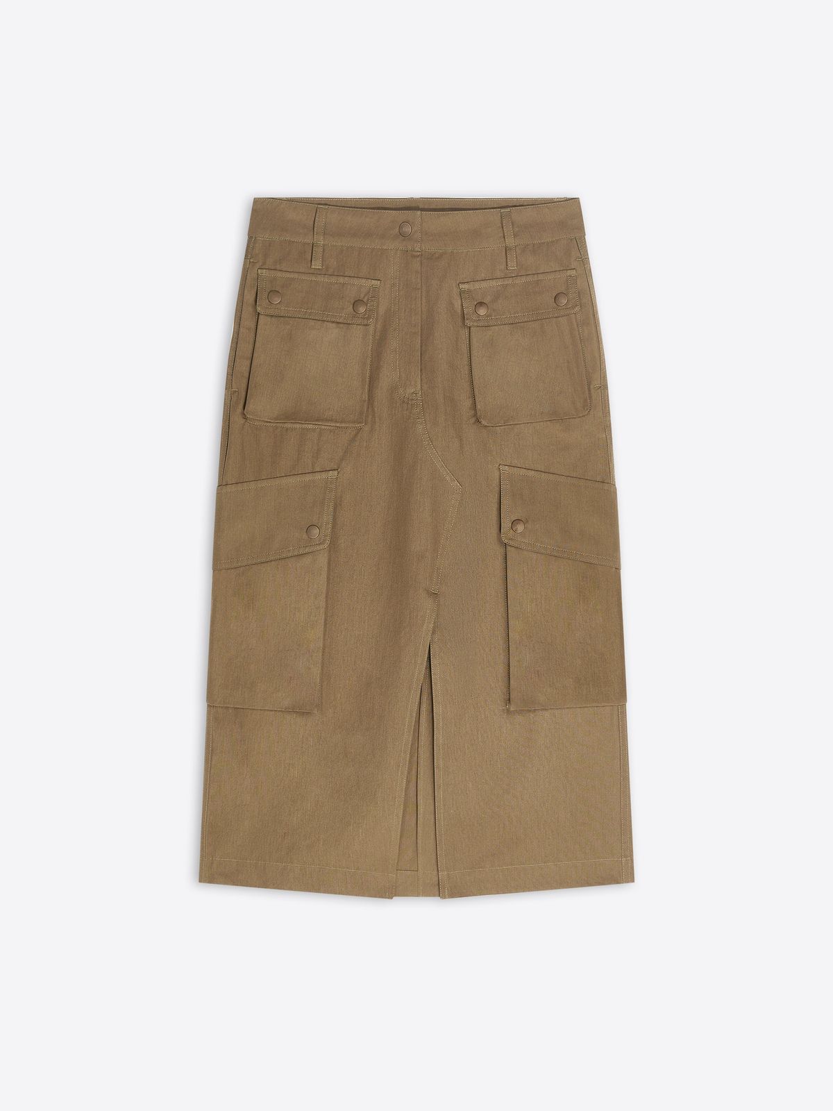 Cotton poplin cargo skirt