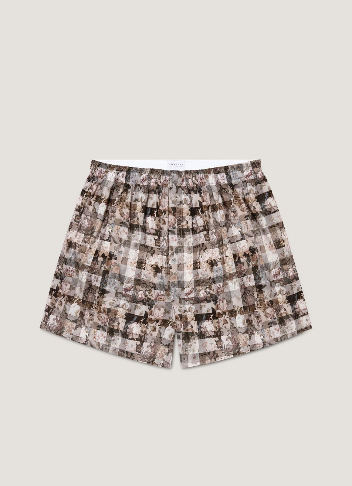 Men's Classic Boxer Short in Liberty Fabric in Grey Archive Gingham