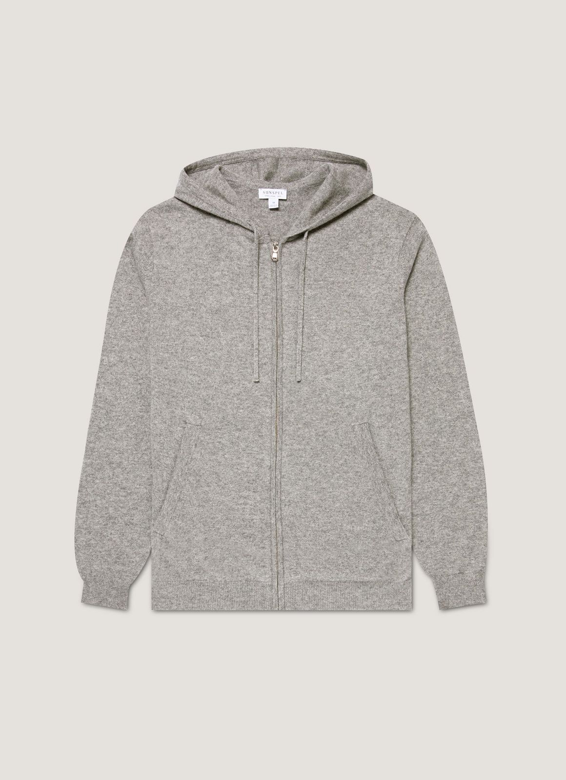 Men's Cashmere Hoodie in Grey Melange