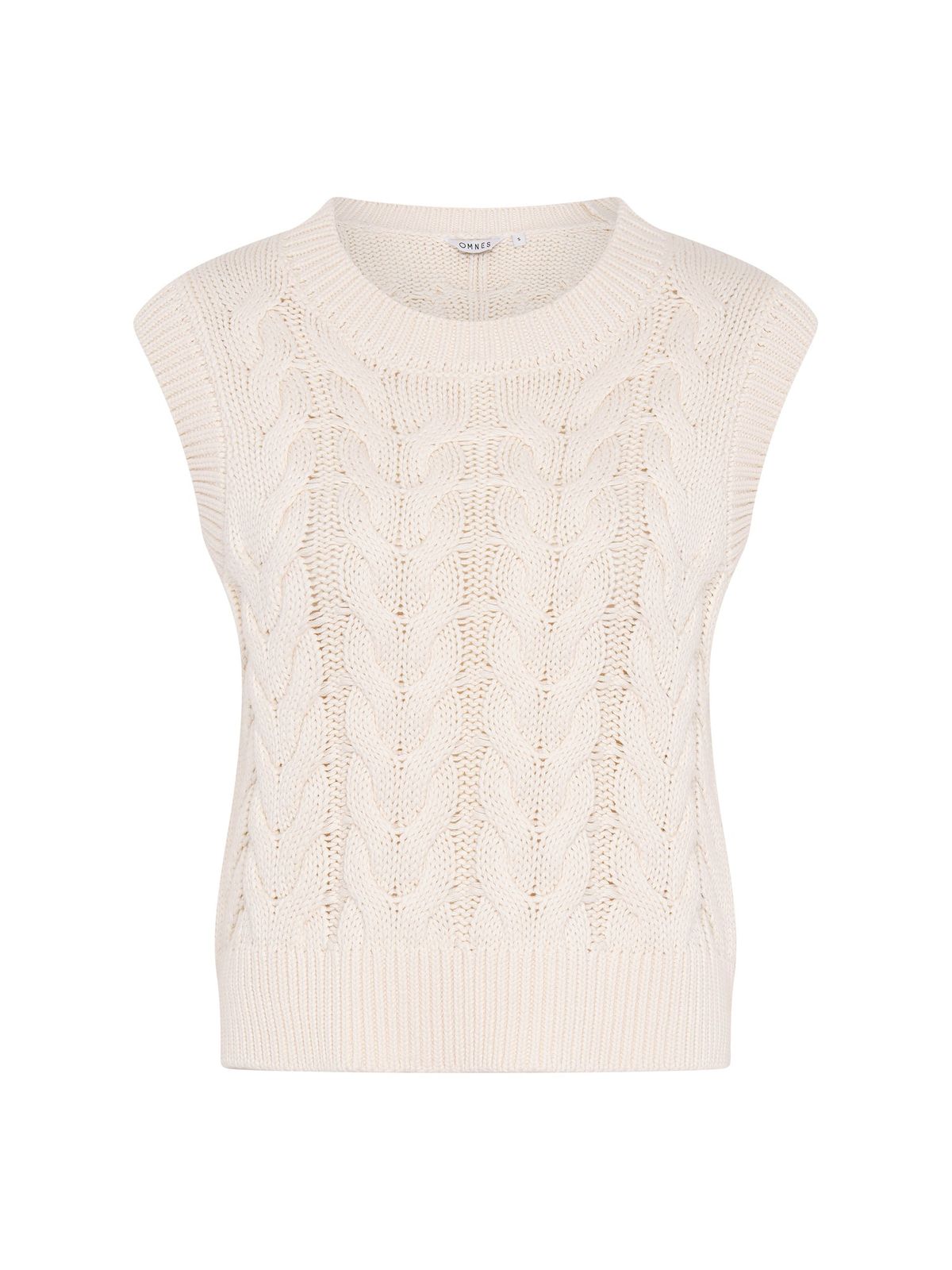 Bobbi Cable Knit Vest In Cream