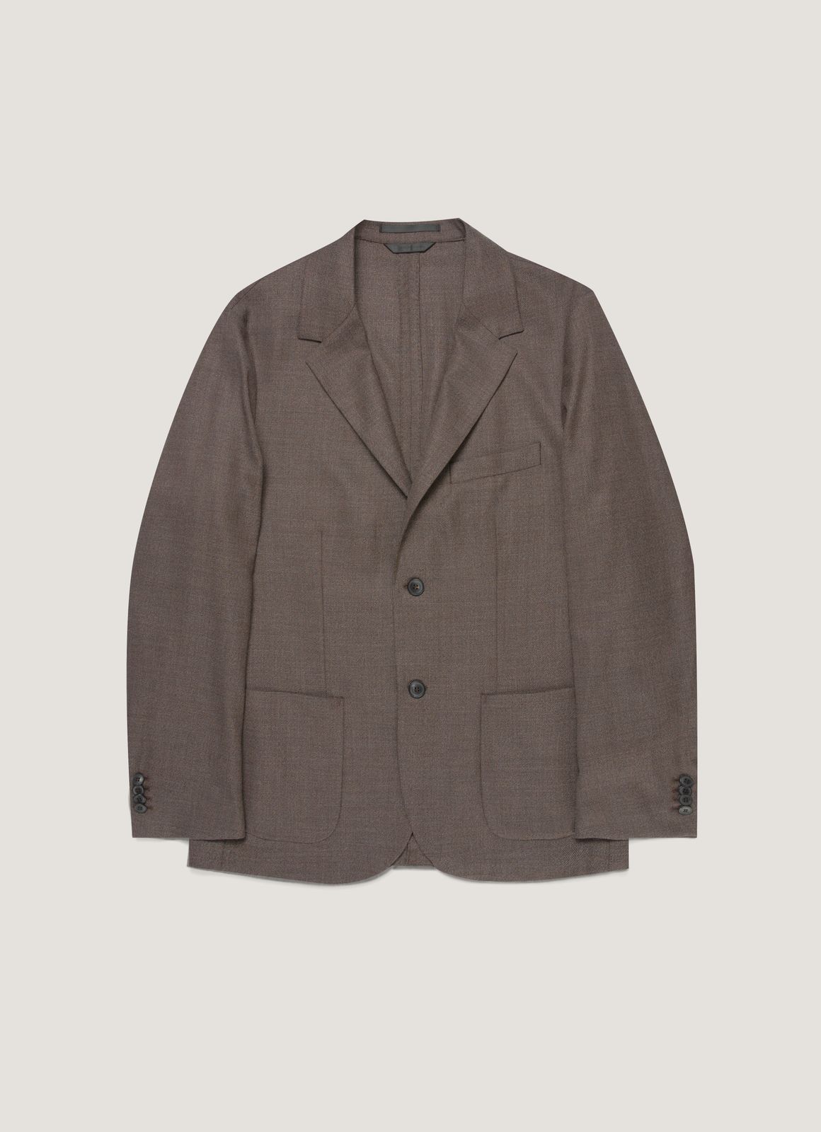 Men's Lightweight Travel Wool Blazer in Light Coffee Melange