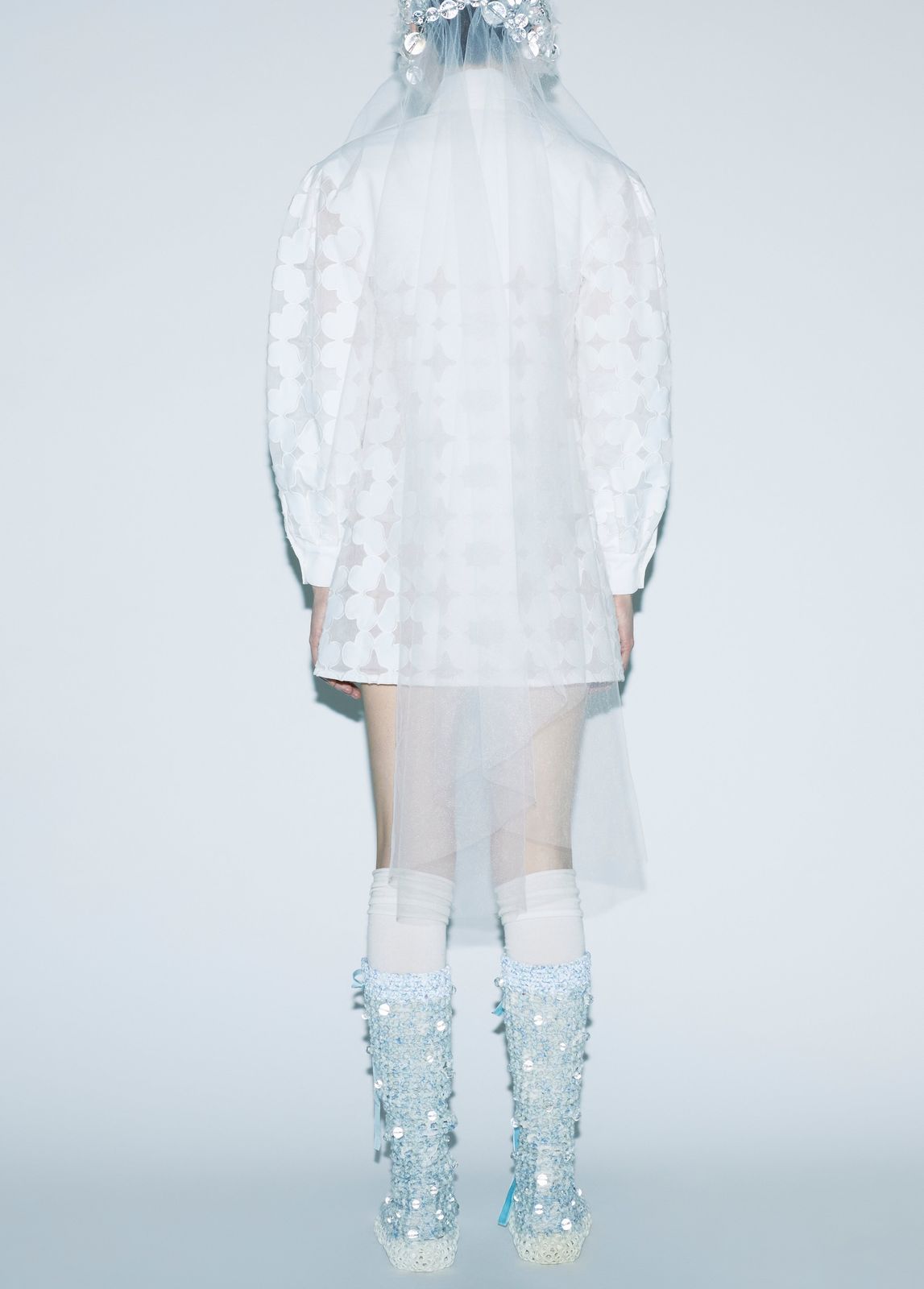 Sf Monogram Dress With Ruffle Collar