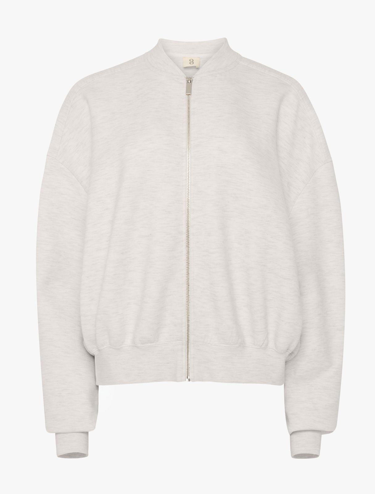 Classic Lounge Zip Jacket In Oatmeal Marl