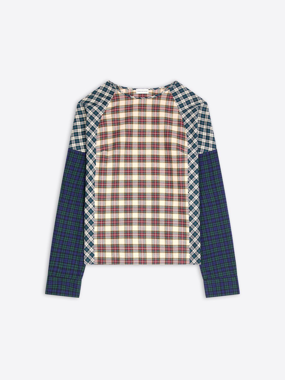 Contrast cotton flannel top
