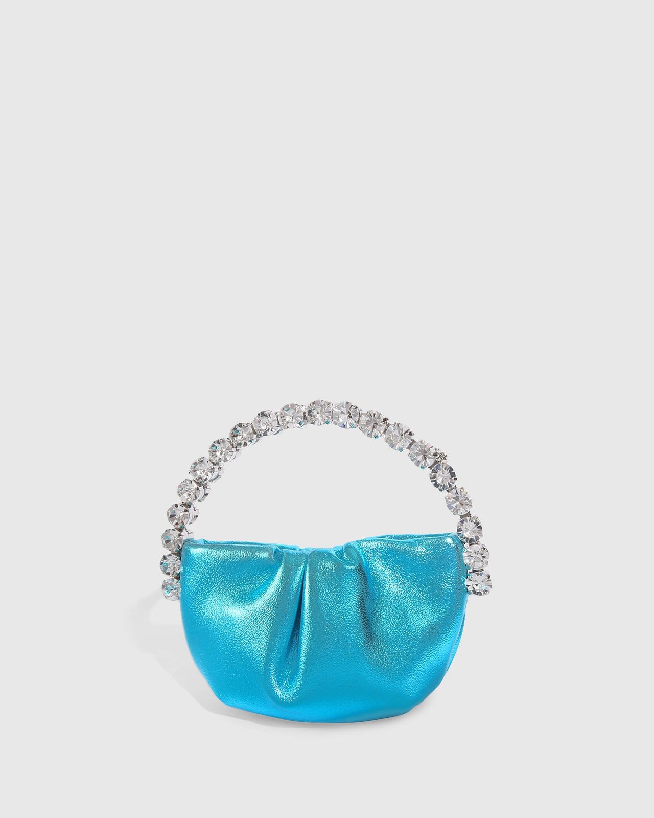 Blue Metallic Micro Eternity Clutch