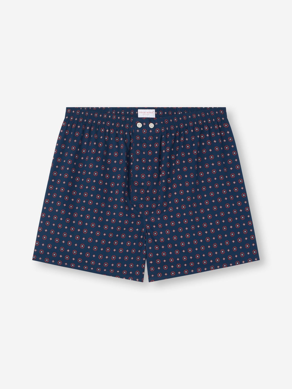Nelson Cotton Batiste Classic Fit Boxers Navy Blue Rose
