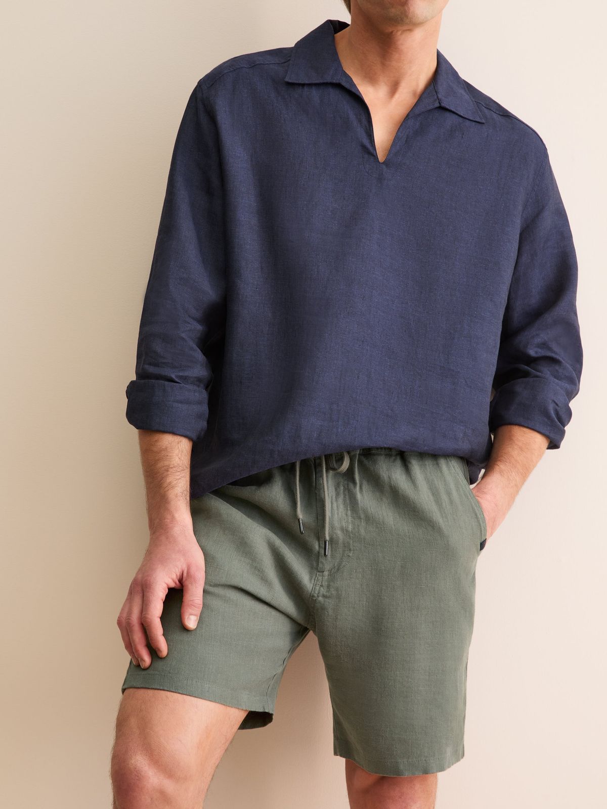 Vienna Linen Shorts Khaki
