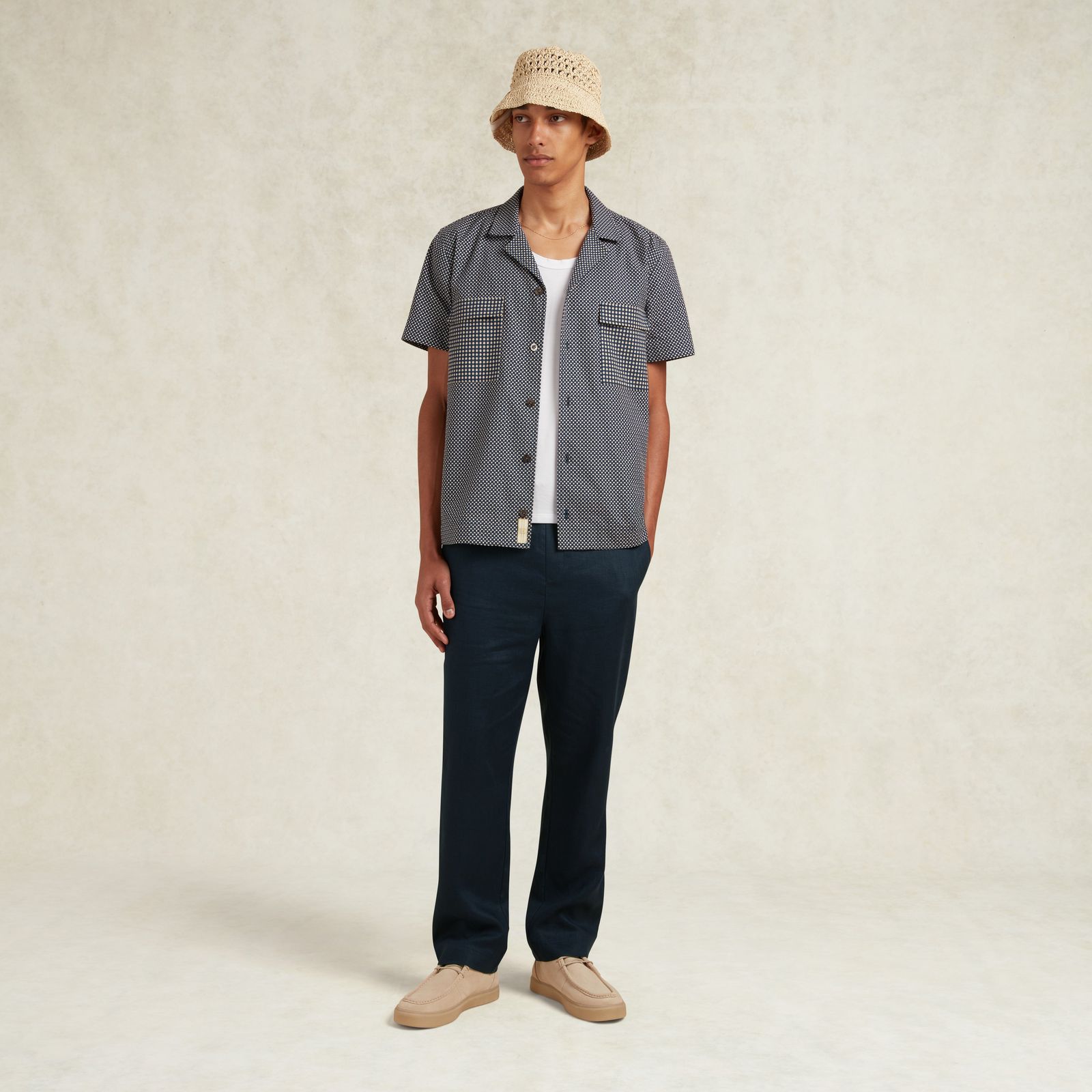MAXI COTTON SHIRT - NAVY