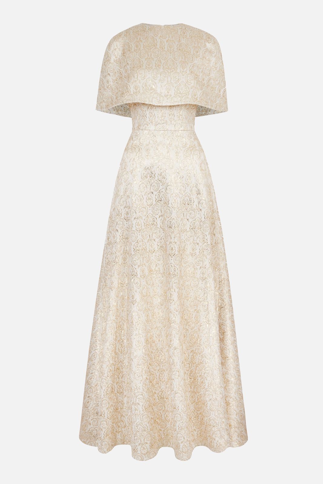 Lucretia Dress in Gold Metallic Jacquard