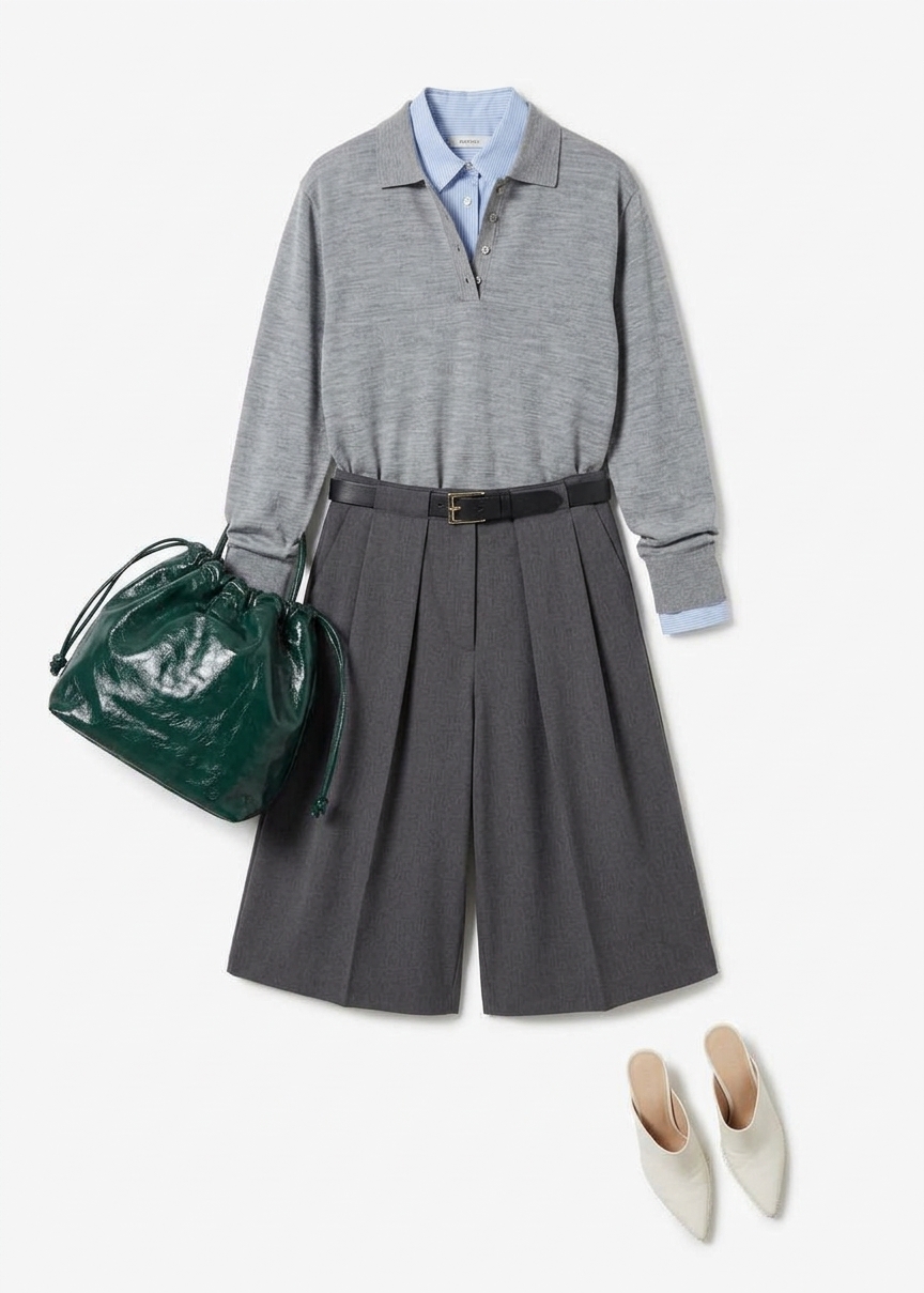Kalvo Belted Bermuda Shorts - Dark Grey