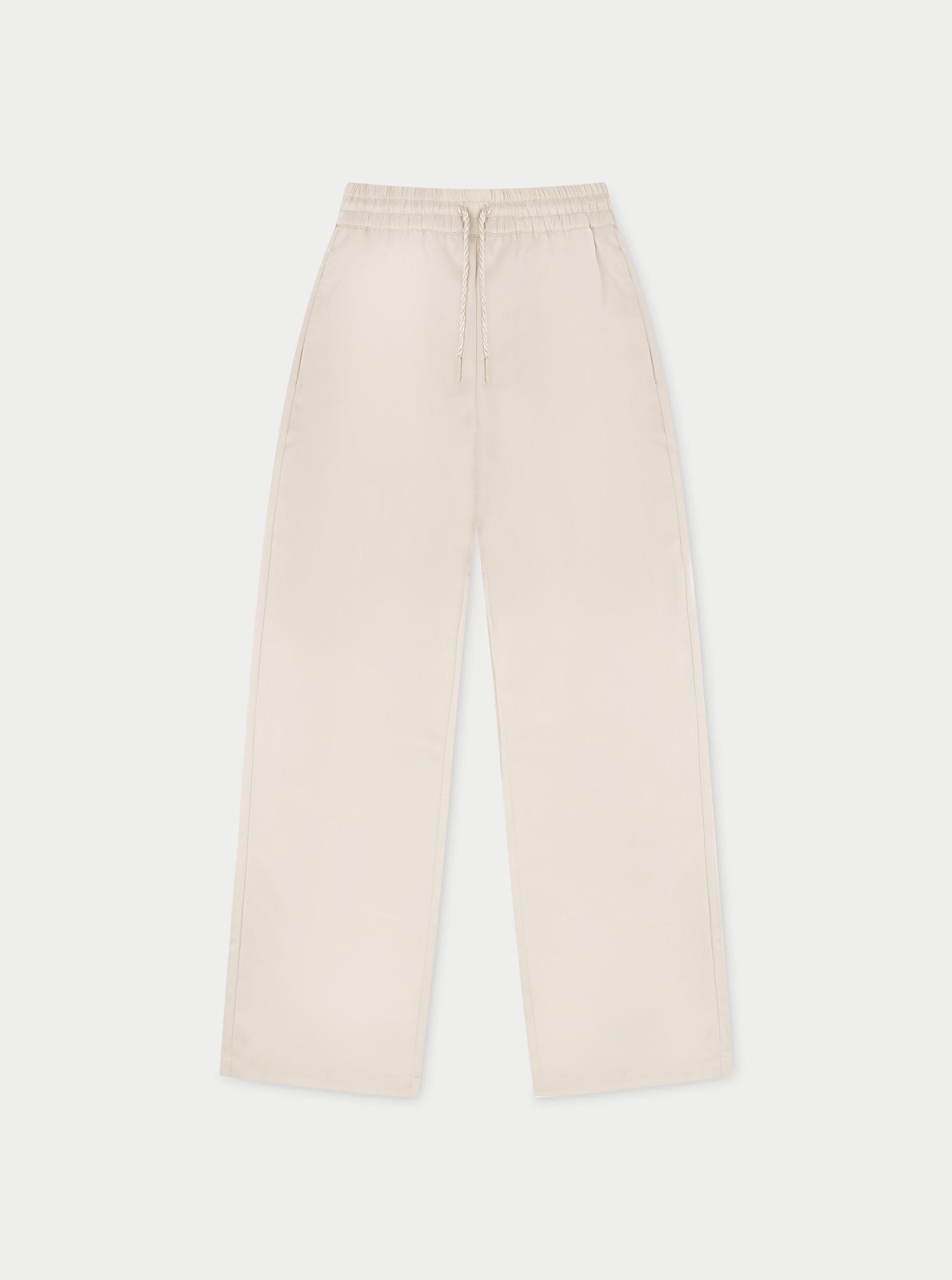 SATIN EMBLEM TROUSERS - BEIGE