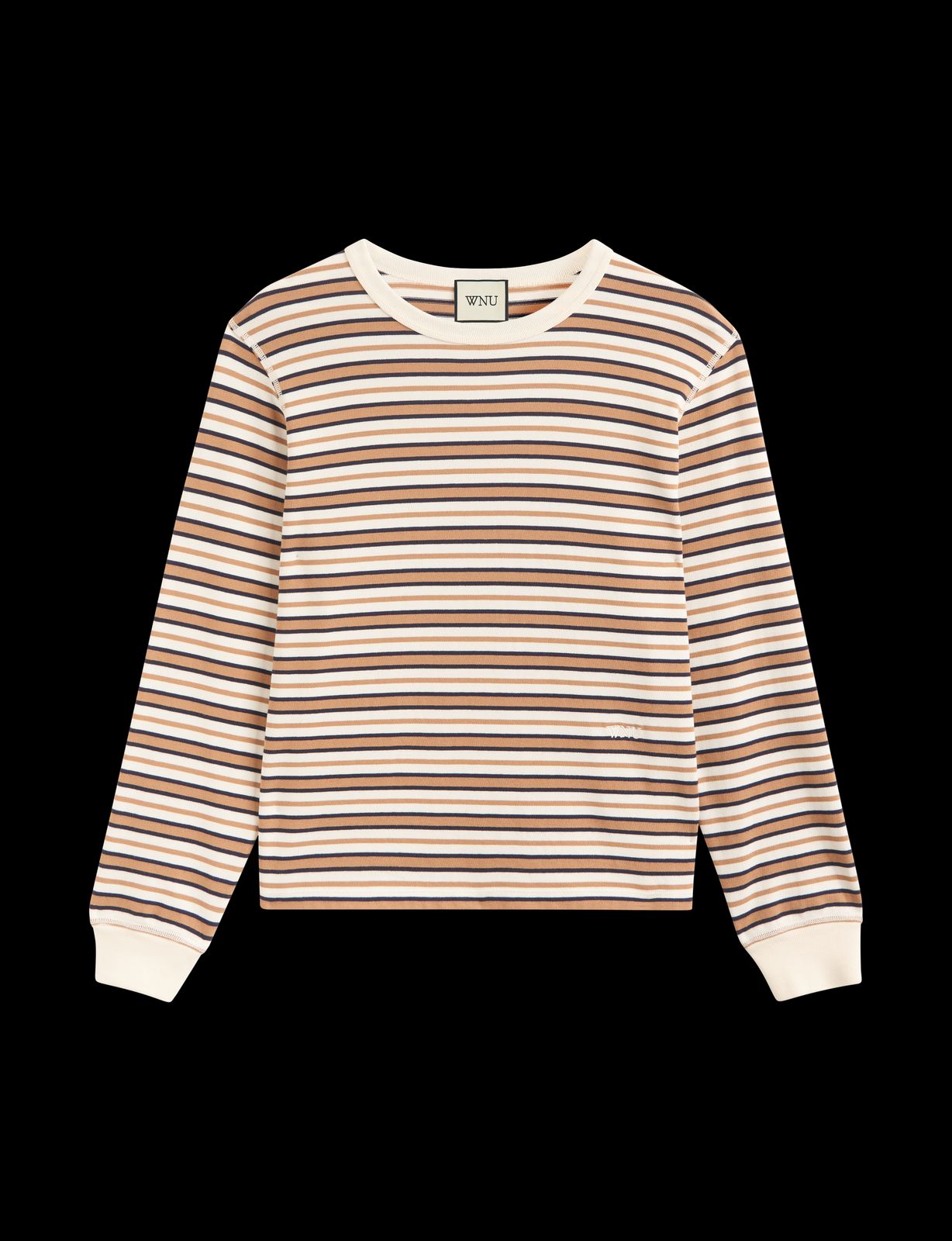 Bessette Top: Cotton Jersey, Brown And Ecru Stripe