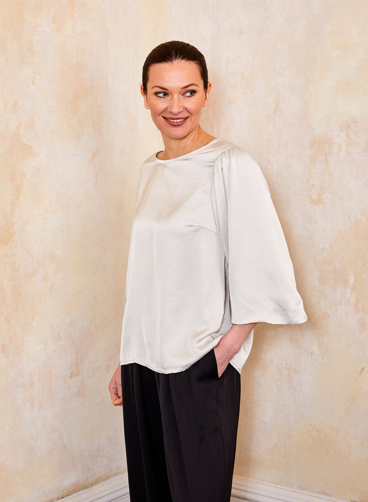 Gina Satin Wide Sleeve Top