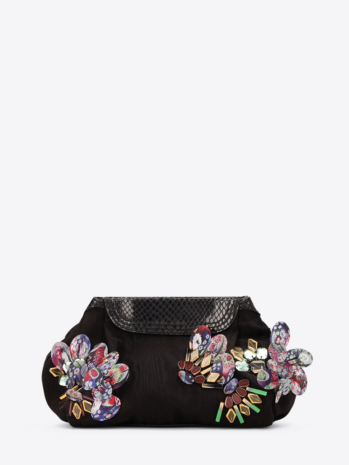 Embroidered clutch bag