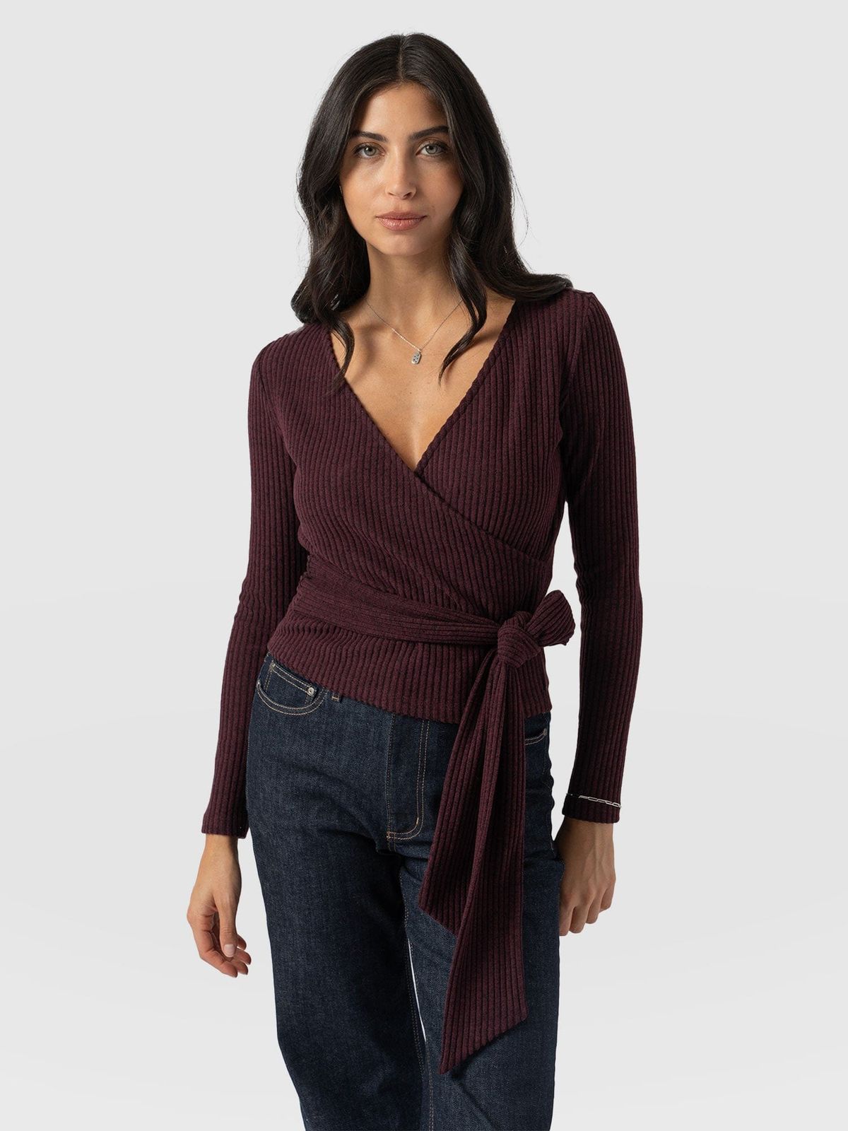 Hoxton Rib Top - Burgundy