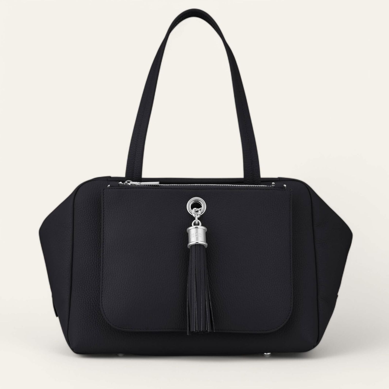 Jessica Shoulder Bag | Black with Silver hardware