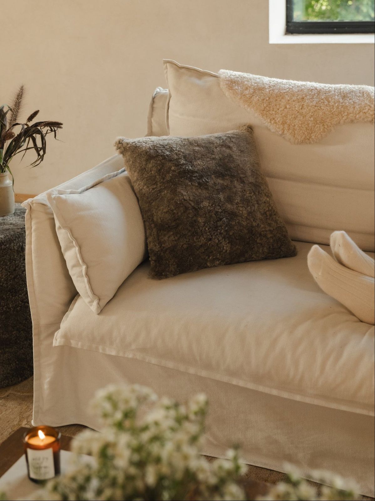 Shearling Cushion - Mist
